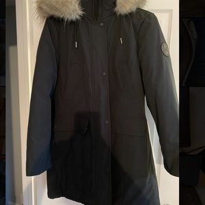 Andrew Marc DOWN MID LENGTH PUFFER WITH HOOD